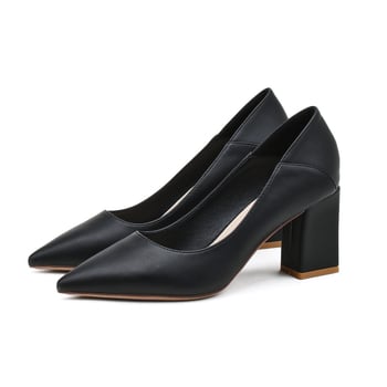 SX678 Εργοστάσιο χονδρικής γυναικεία ψηλοτάκουνα, νέο στυλ 2025, ρηχό στόμιο, μυτερή μύτη, μοντέρνο χοντρό τακούνι, ευέλικτο