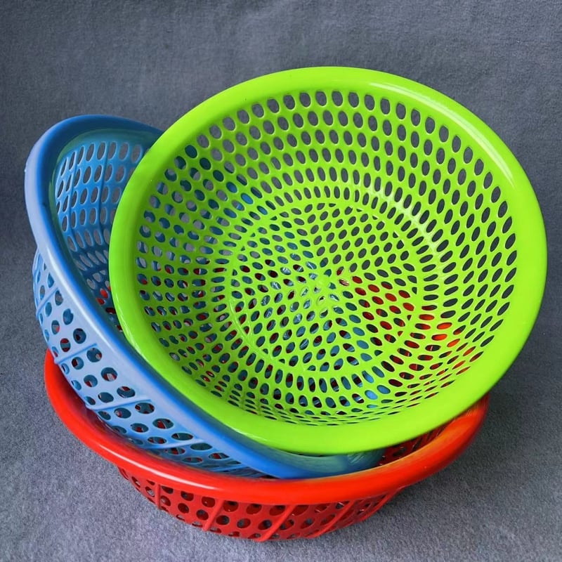 28 см пластмасова куха кръгла кошница за зеленчуци, кошница за съхранение в кухнята и домакинството, кошница за оттичане, кошница за миене на зеленчуци, кошница за оттичане