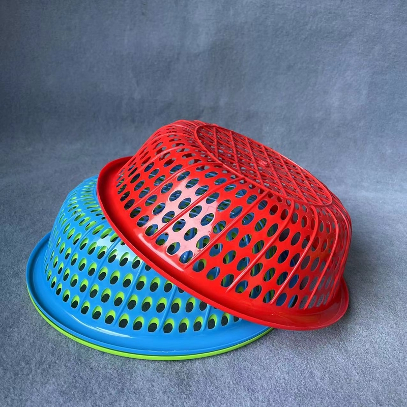 28 см пластмасова куха кръгла кошница за зеленчуци, кошница за съхранение в кухнята и домакинството, кошница за оттичане, кошница за миене на зеленчуци, кошница за оттичане