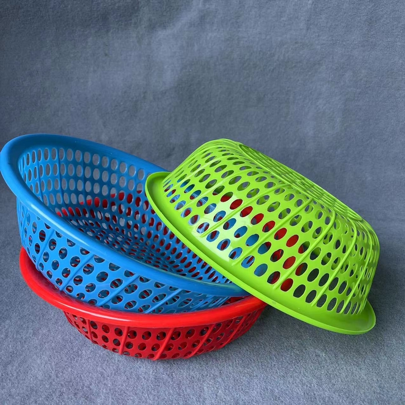 28 см пластмасова куха кръгла кошница за зеленчуци, кошница за съхранение в кухнята и домакинството, кошница за оттичане, кошница за миене на зеленчуци, кошница за оттичане