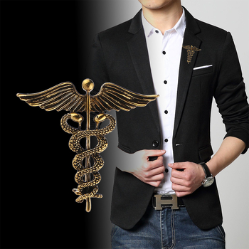  Broșă medicală de lux cu stetoscop Caduceus, încrustată cu cristal, strălucitor, șarpe, tijă, broșă medicală pentru rever, bijuterii, cadou