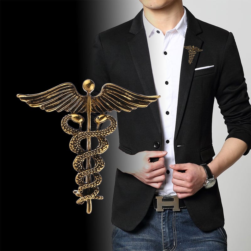  Broșă medicală de lux cu stetoscop Caduceus, încrustată cu cristal, strălucitor, șarpe, tijă, broșă medicală pentru rever, bijuterii, cadou