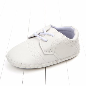 Νέα ανοιξιάτικα/φθινοπωρινά παπούτσια για περπάτημα μωρού, βρεφικά παπούτσια με μαλακή σόλα, μικρά δερμάτινα παπούτσια βρετανικού τύπου με σκαλιστή στρογγυλή σόλα