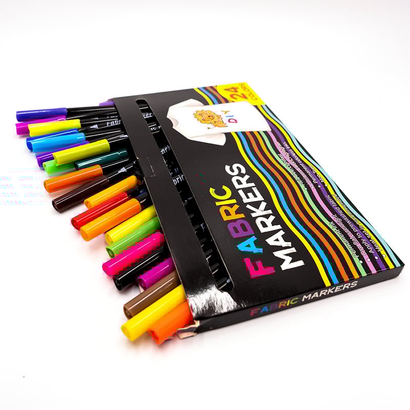 Трансгранични текстилни химикалки на водна основа, немиещи се, с 24/40 цвята, химикалки за рисуване върху тениски, химикалки за рисуване на графити „Направи си сам“.