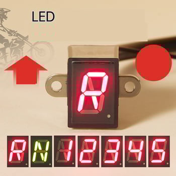 Motorkerékpár fokozatkijelző, vízálló, LED, univerzális, nagy fényerejű, kék, 0-6 sebességfokozat