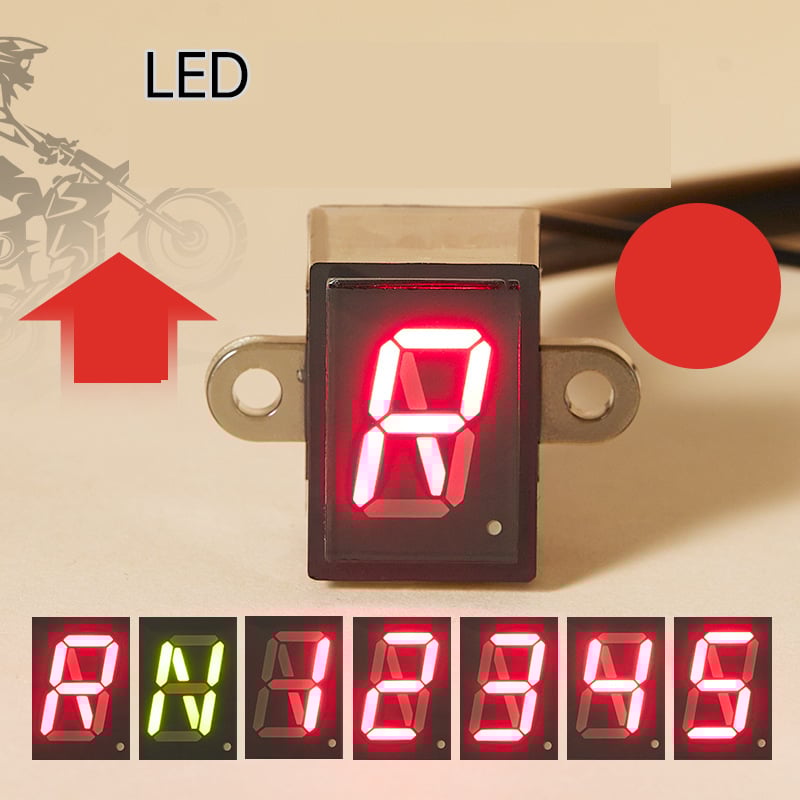 Motorkerékpár fokozatkijelző, vízálló, LED, univerzális, nagy fényerejű, kék, 0-6 sebességfokozat