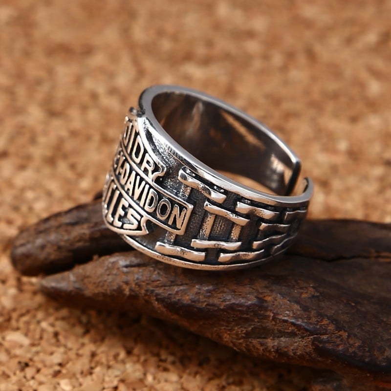 Персонализиран мъжки пръстен с показалец от стерлингово сребро S925, смел и тежък, изящно изработен, вдъхновен от мотоциклети, ретро, ​​модерен и съвременен пръстен