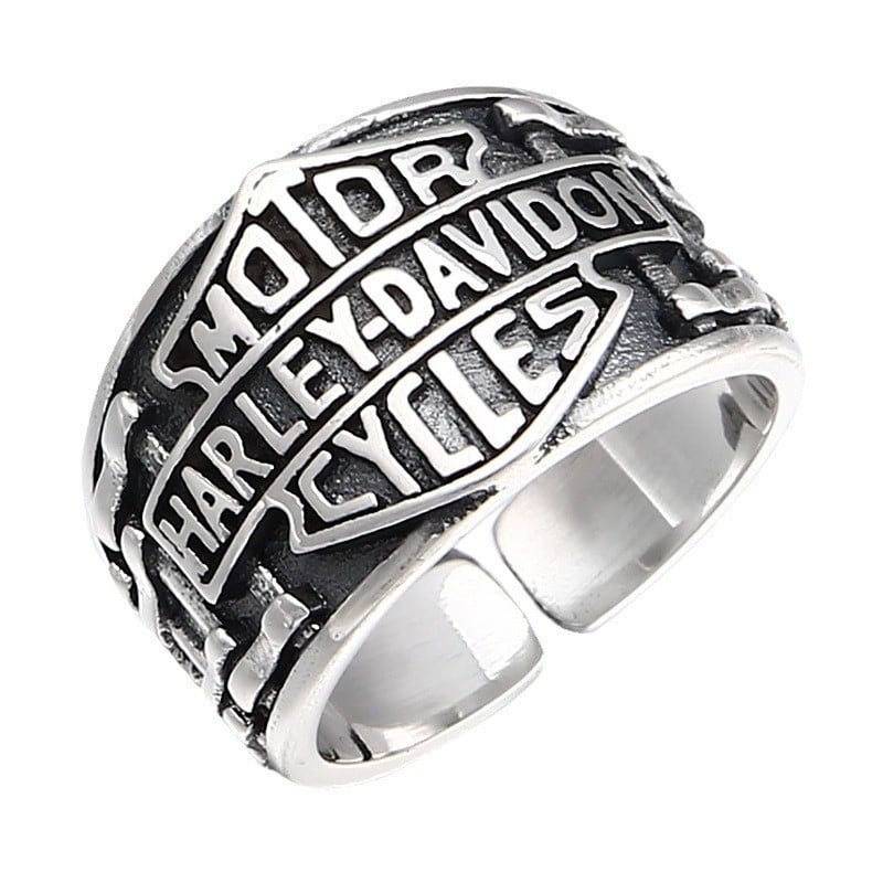 Персонализиран мъжки пръстен с показалец от стерлингово сребро S925, смел и тежък, изящно изработен, вдъхновен от мотоциклети, ретро, ​​модерен и съвременен пръстен