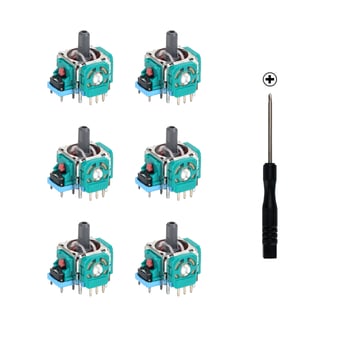 Kit de reparare a joystick-ului pentru controllere PS5 cu capac în formă de ciupercă, inclusiv șurubelniță, pensetă și capace pentru joystick.