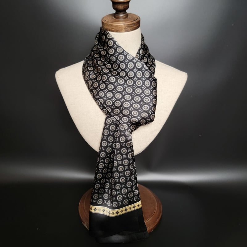 Мъжки двуслоен шал от изкуствена коприна, есенно/зимен луксозен новогодишен подарък, топъл и изискан бизнес шал.