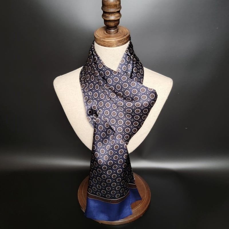 Мъжки двуслоен шал от изкуствена коприна, есенно/зимен луксозен новогодишен подарък, топъл и изискан бизнес шал.