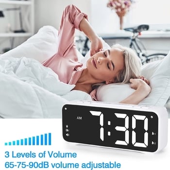 Ceas deșteptător mic cu vibrații silențioase pentru studenți, lumină de noapte LED, ceas electronic digital cu vibrații pentru persoane în vârstă, surde și cu deficiențe de auz