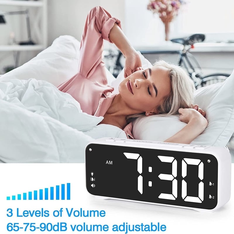 Ceas deșteptător mic cu vibrații silențioase pentru studenți, lumină de noapte LED, ceas electronic digital cu vibrații pentru persoane în vârstă, surde și cu deficiențe de auz