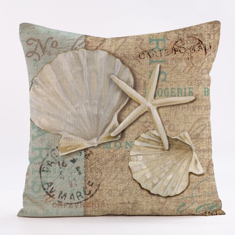Популярен продукт за електронна търговия през граница: Калъфки за възглавници и възглавници за диван от серията акварелни ленени с мотив „Корабно колело“ от серията Ocean Whale