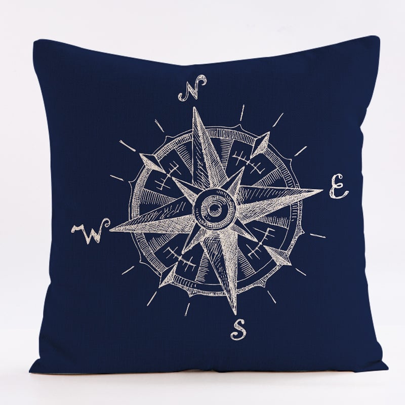 Популярен продукт за електронна търговия през граница: Калъфки за възглавници и възглавници за диван от серията акварелни ленени с мотив „Корабно колело“ от серията Ocean Whale