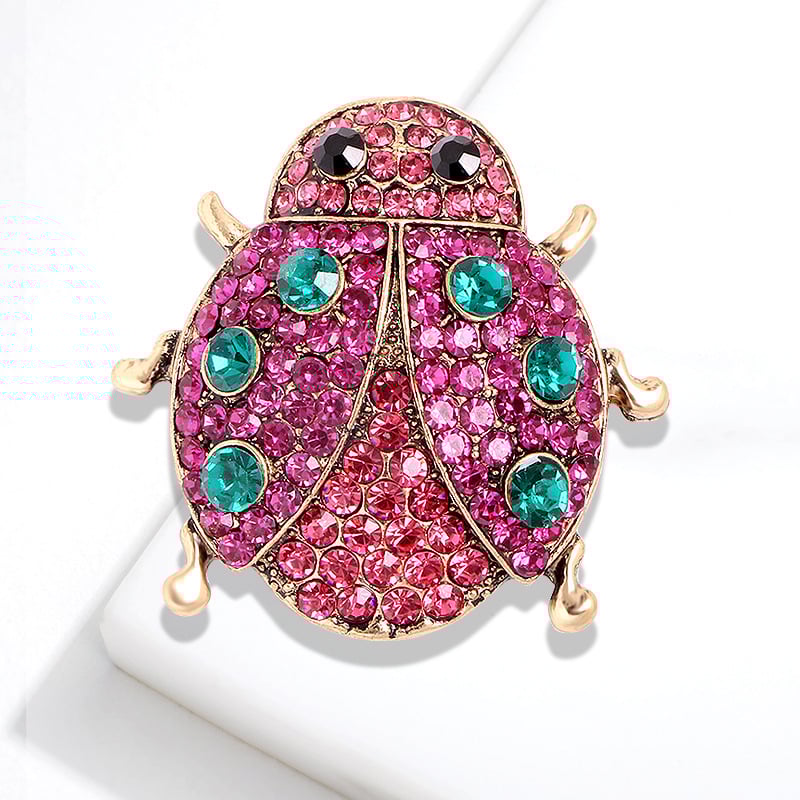 Broșă nouă cu buburuză transfrontalieră, broșă de corsaj cu motiv animal din aliaj coreean, accesoriu pentru corsajul de îmbrăcăminte