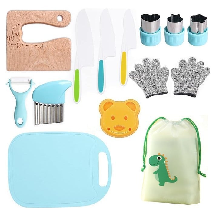 Set de cuțite de fructe din plastic pentru copii, cuțit de tăiat legume pentru educație timpurie la grădiniță, cuțit de jucărie pentru fructe și legume, cuțit pentru pâine, desert și tort