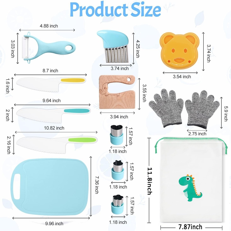 Set de cuțite de fructe din plastic pentru copii, cuțit de tăiat legume pentru educație timpurie la grădiniță, cuțit de jucărie pentru fructe și legume, cuțit pentru pâine, desert și tort