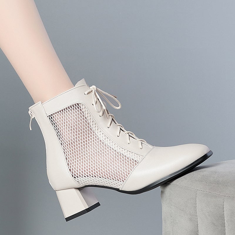 Mrežaste martin čizme, Ljetne tanke ženske prozračne sandale od prave kože, Mrežaste čizme, Čizme s udubljenjima, Nove kratke čizme, Jednostruke čizme