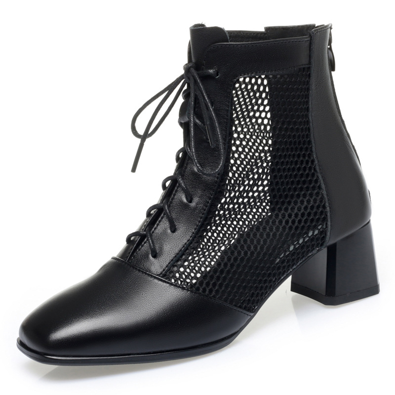 Mrežaste martin čizme, Ljetne tanke ženske prozračne sandale od prave kože, Mrežaste čizme, Čizme s udubljenjima, Nove kratke čizme, Jednostruke čizme