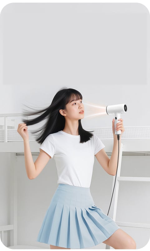 Безжичен сешоар за коса с европейско стандартно зареждане, с двойна употреба за топло и студено, подходящ за студентски общежития, пътувания, бизнес пътувания и е преносим