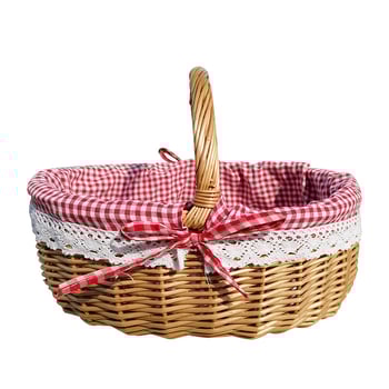 Καλάθια από ψάθα και ιτιά για την αποθήκευση φρούτων, αυγών και άλλων αντικειμένων· χειροποίητα καλάθια για πικνίκ· μικρά καλάθια δώρων· καλάθια με λουλούδια και άλλα αντικείμενα αποθήκευσης.