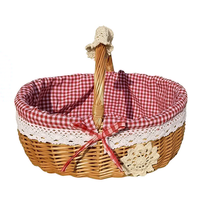 Καλάθια από ψάθα και ιτιά για την αποθήκευση φρούτων, αυγών και άλλων αντικειμένων· χειροποίητα καλάθια για πικνίκ· μικρά καλάθια δώρων· καλάθια με λουλούδια και άλλα αντικείμενα αποθήκευσης.