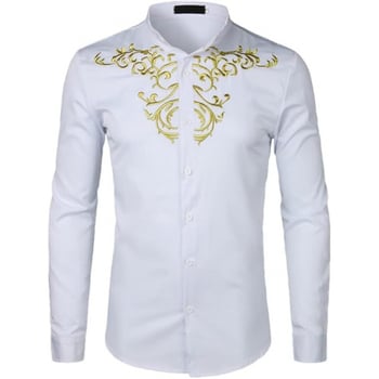 3D принтирана ежедневна риза с дълъг ръкав в европейски и американски стил за млади мъже - нов уличен стил за търговия в чужбина