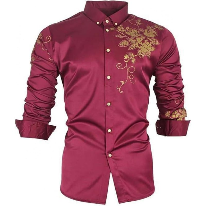 3D принтирана ежедневна риза с дълъг ръкав в европейски и американски стил за млади мъже - нов уличен стил за търговия в чужбина