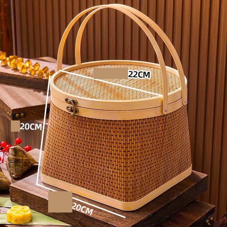 Veleprodaja poklon kutija s rižinim knedlama za Festival zmajevih brodova, ručno tkano pakiranje od bambusa, bambusova košara, prazne poklon kutije, pakiranje poklona u kineskom stilu