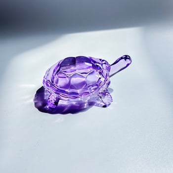 Kristalna realistična minijaturna figurica kornjače, staklena kornjača za novac, ukras za kućni akvarij, povoljan ukras, žuta kristalna kornjača.