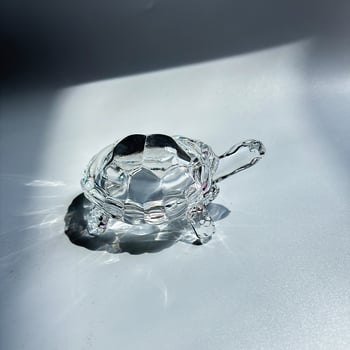 Kristalna realistična minijaturna figurica kornjače, staklena kornjača za novac, ukras za kućni akvarij, povoljan ukras, žuta kristalna kornjača.