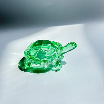 Kristalna realistična minijaturna figurica kornjače, staklena kornjača za novac, ukras za kućni akvarij, povoljan ukras, žuta kristalna kornjača.