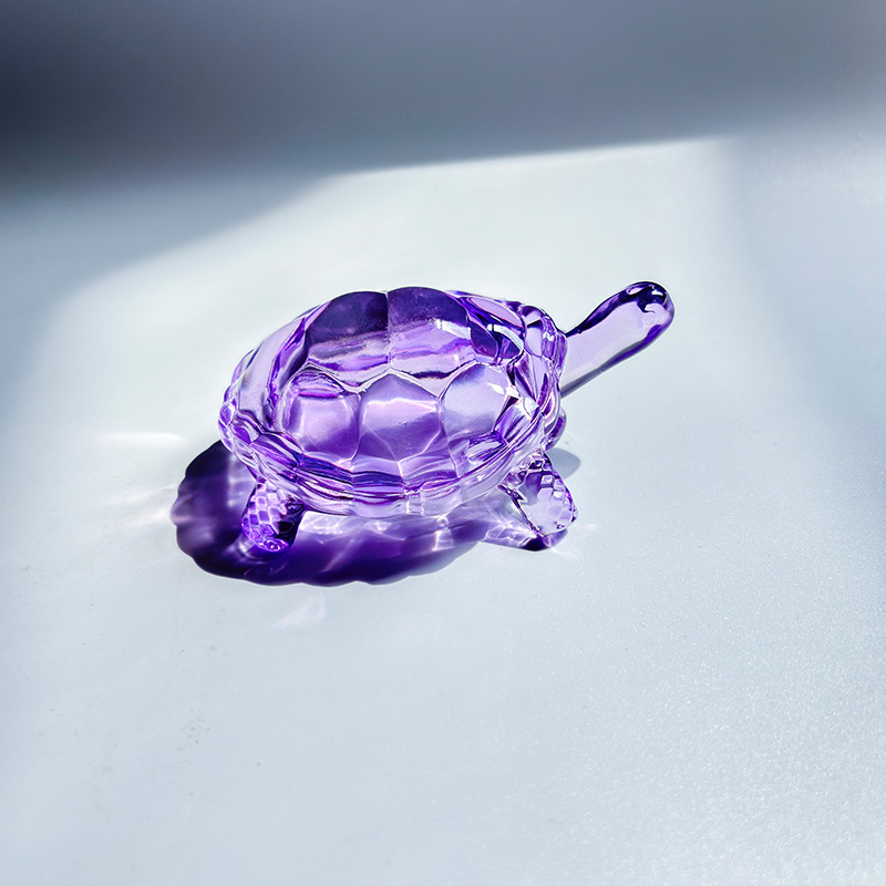 Kristalna realistična minijaturna figurica kornjače, staklena kornjača za novac, ukras za kućni akvarij, povoljan ukras, žuta kristalna kornjača.