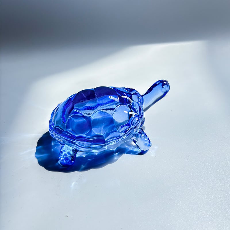 Kristalna realistična minijaturna figurica kornjače, staklena kornjača za novac, ukras za kućni akvarij, povoljan ukras, žuta kristalna kornjača.
