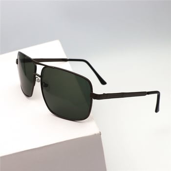 Слънчеви очила с подсилени стъкла на едро, авиаторски слънчеви очила, мъжки слънчеви очила с метални рамки, квадратни очила с пълна рамка