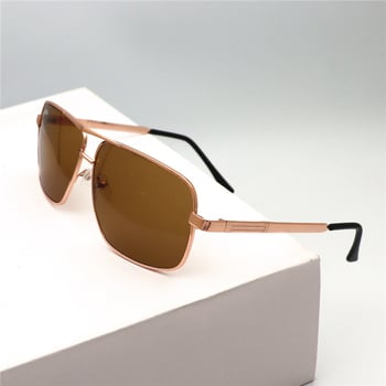 Слънчеви очила с подсилени стъкла на едро, авиаторски слънчеви очила, мъжки слънчеви очила с метални рамки, квадратни очила с пълна рамка