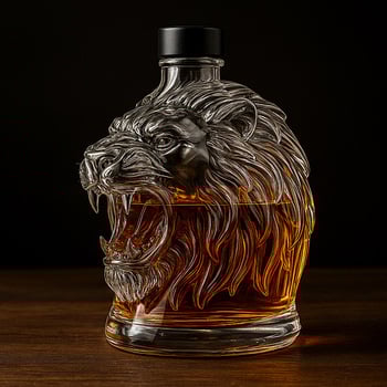 Kreativna prozirna staklena boca za alkohol s lavljom glavom, nepravilnog oblika, zatvorena boca za infuziju alkohola, crnog vina, viskija i votke.