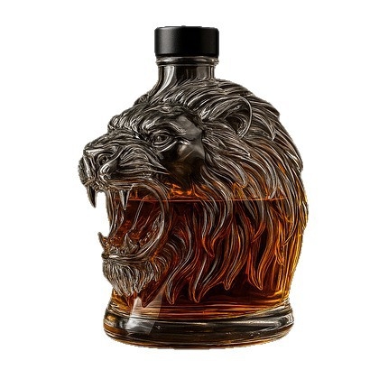Kreativna prozirna staklena boca za alkohol s lavljom glavom, nepravilnog oblika, zatvorena boca za infuziju alkohola, crnog vina, viskija i votke.