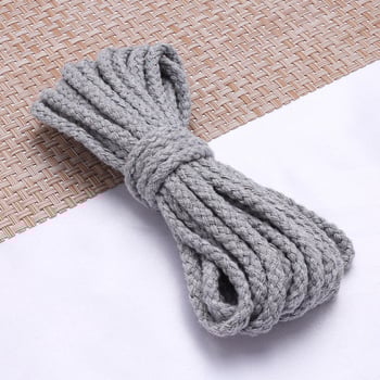 5 мм цветно 8-нишково памучно въже, ръчно изработено плетено конопено въже „Направи си сам“, шнур за стягане, въже за връзване на колан, кухо 8-нишково памучно въже.
