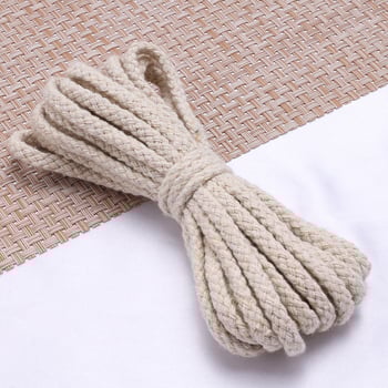 5 мм цветно 8-нишково памучно въже, ръчно изработено плетено конопено въже „Направи си сам“, шнур за стягане, въже за връзване на колан, кухо 8-нишково памучно въже.