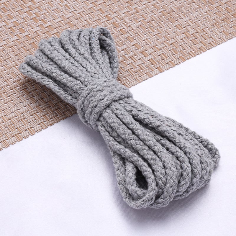 5 мм цветно 8-нишково памучно въже, ръчно изработено плетено конопено въже „Направи си сам“, шнур за стягане, въже за връзване на колан, кухо 8-нишково памучно въже.