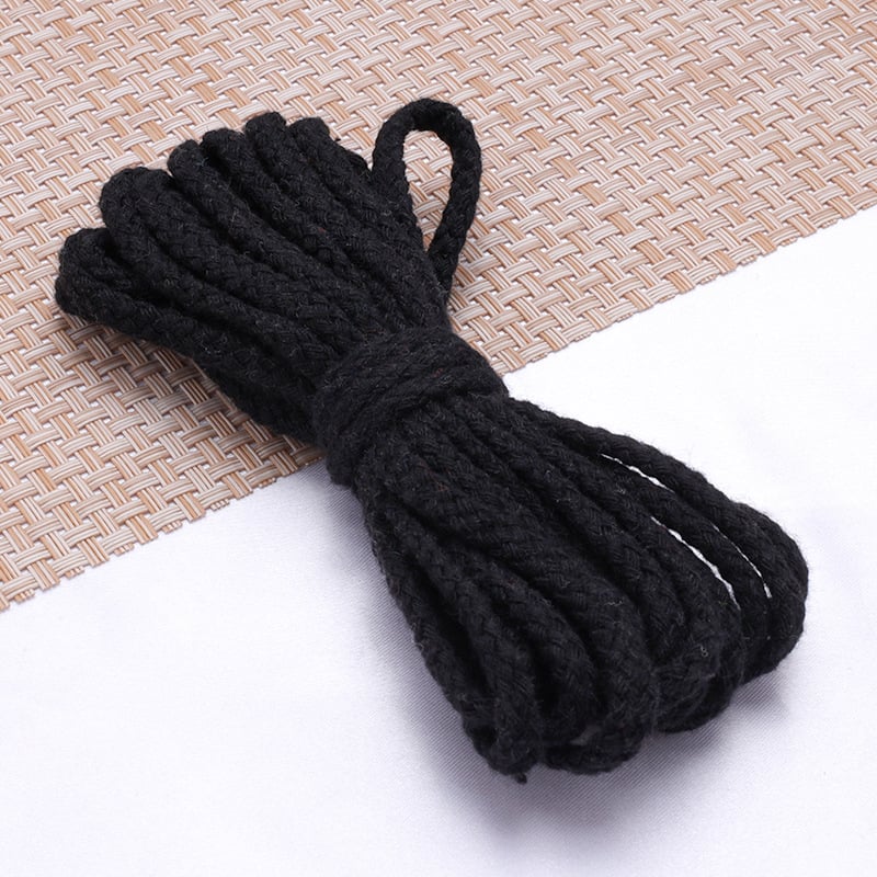 5 мм цветно 8-нишково памучно въже, ръчно изработено плетено конопено въже „Направи си сам“, шнур за стягане, въже за връзване на колан, кухо 8-нишково памучно въже.