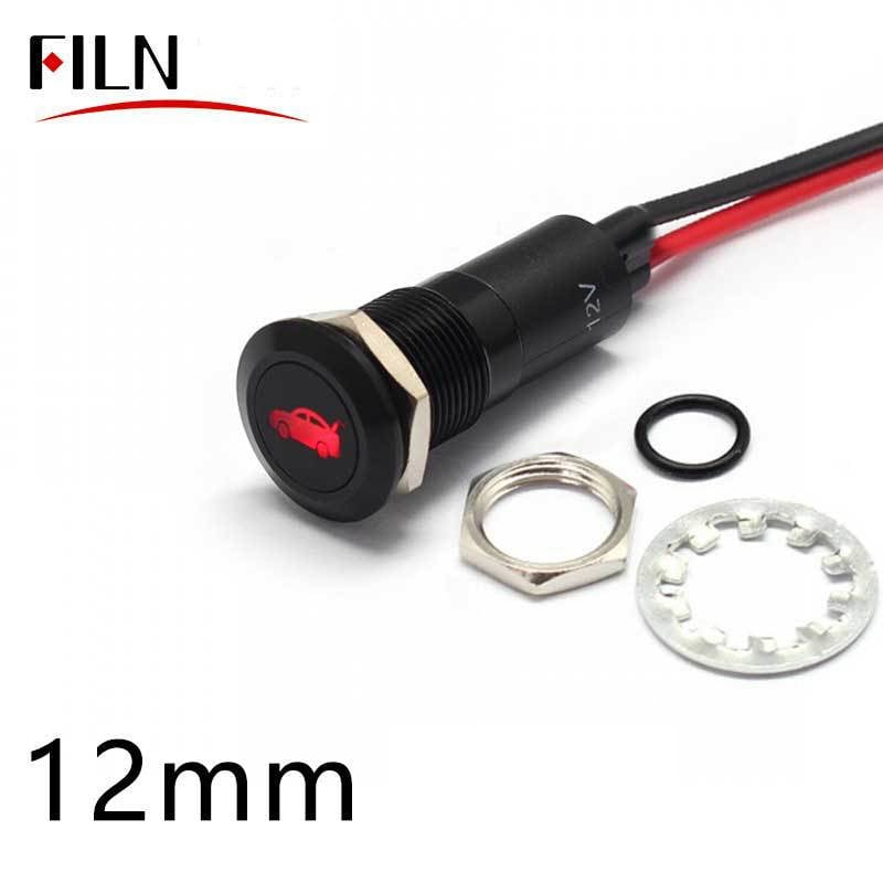 ILN 8/10/12/14/16mm LED smerovka, vodotesná signálka, 12V symbolická kontrolka do auta