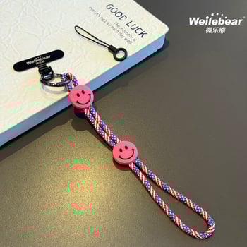 Koniec šmýkaniu! Šnúrka na telefón s usmievavou tváričkou, nastaviteľný remienok na zápästie, unisex prívesok na fotoaparát, šnúrka proti strate na vonkajšie použitie.