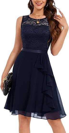 Nové večerné šaty v európskom a americkom štýle, čipkované patchworkové šaty