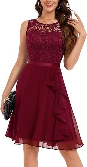 Nové večerné šaty v európskom a americkom štýle, čipkované patchworkové šaty