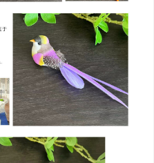 Zdroj továreň simulované vtáčie perie dekoratívne vtáky remeslá farebná pena falošné vtáky cezhraničné simulované vtáčie ozdoby