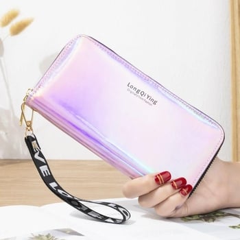 Új, stílusos, lézerrel vágott hosszú női pénztárca, multifunkcionális női pénztárca, nagy kapacitású mobiltelefon-táska, több kártyahellyel ellátott clutch