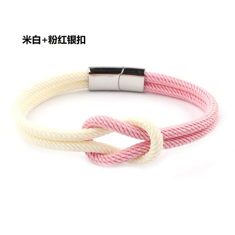 Milánói fonott karkötő piros kötéllel, unisex fazon pároknak, szerelmes csomós karkötő, divatos karkötő.